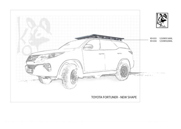 Toyota Fortuner D4D (2005-2015) Eezi-Awn K9 Roof Rack