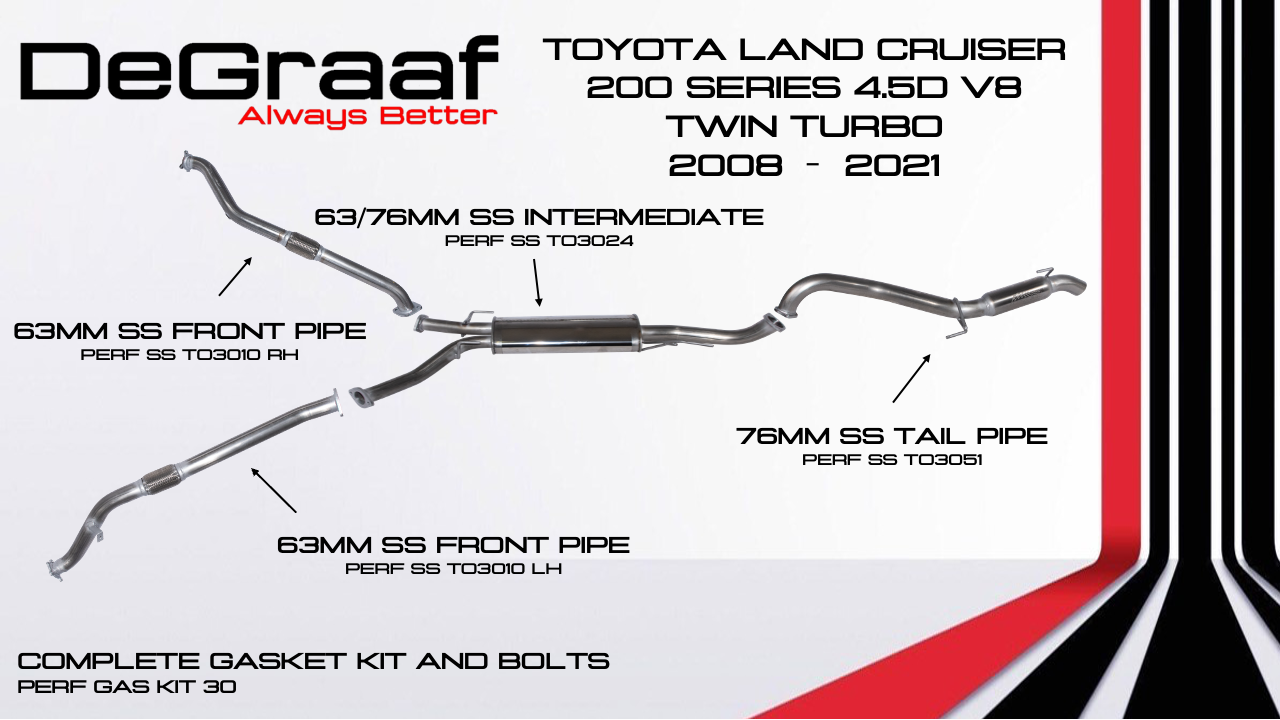 Toyota Land Cruiser 200 Series 4.5D V8 Twin Turbo (1VD) 2008-2020 DeGraaf Exhaust System - Image 2