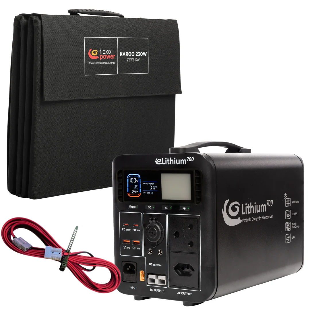 Flexopower Combo Lithium700-SB50 Power Station + Solar Portable Karoo 230W