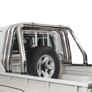 Toyota Land Cruiser 79 Series 2009+ Artav Triple Styling Bar Stainless (Black Base Plates)