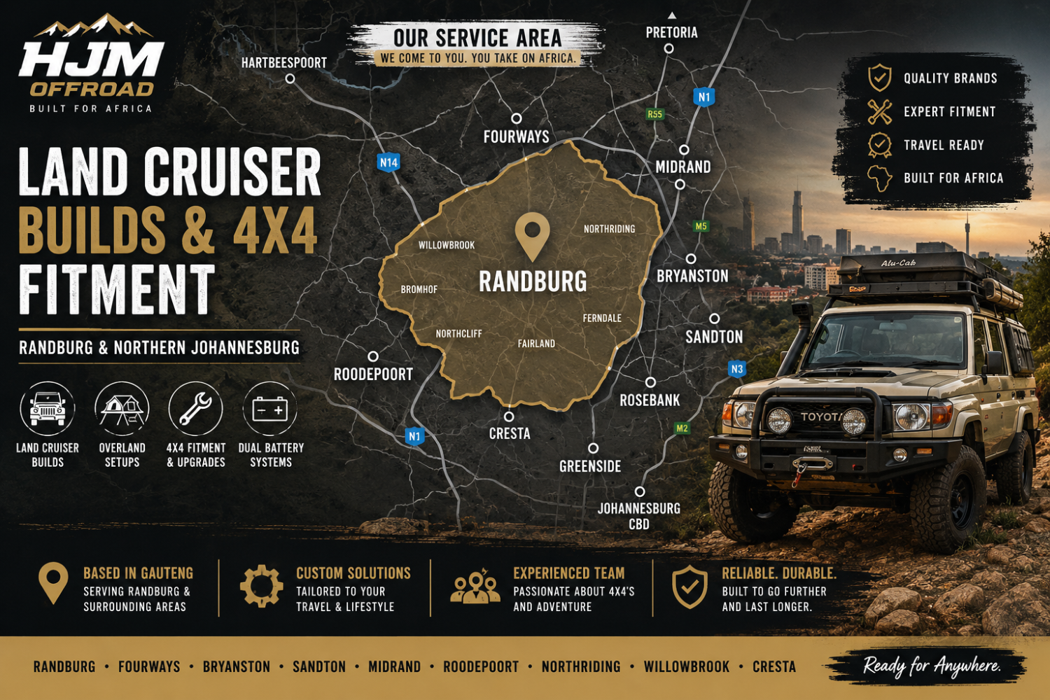 Land Cruiser Builds & 4×4 Fitment in Randburg | Overland & Off-Road Upgrades
