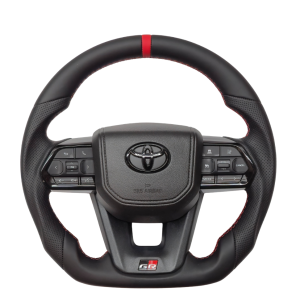 Auto Steering Wheel GR300 Steering Wheel Full Black Leather & Red Stitch Sport - Land Cruiser 70/Hilux GD6/Fortuner GD6